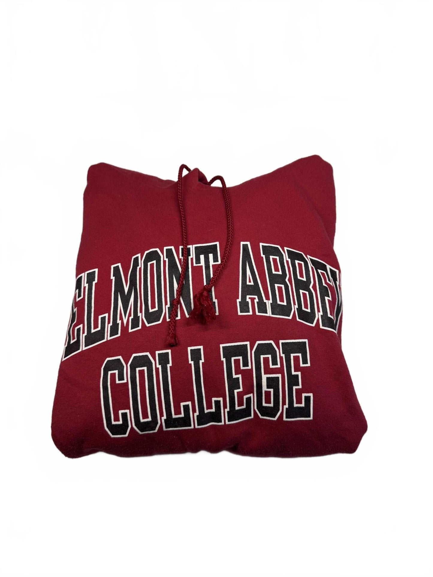 Vintage Belmont Abbey College Hoodie Red Large
