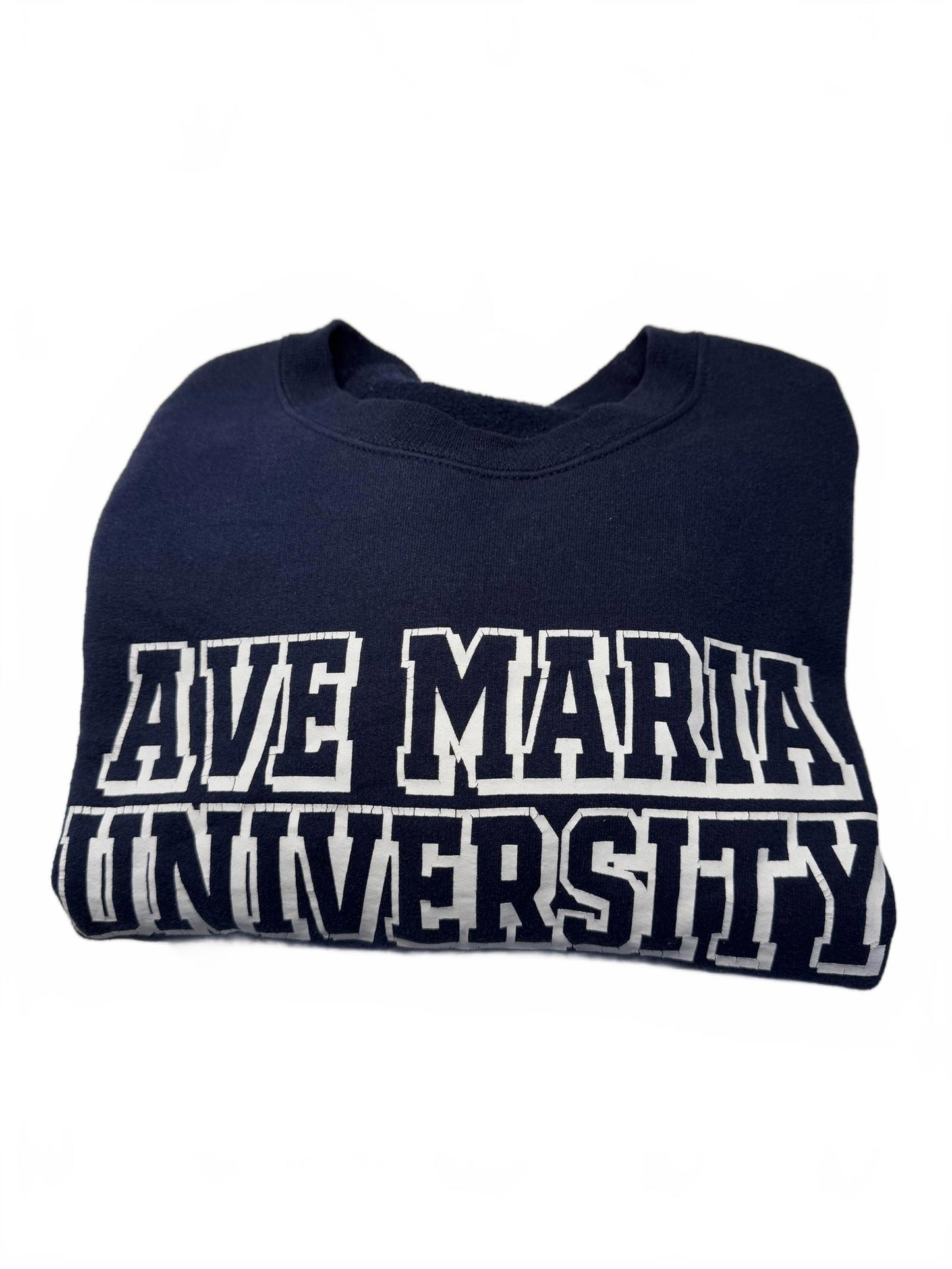 Vintage Ave Maria University Sweatshirt Navy Large