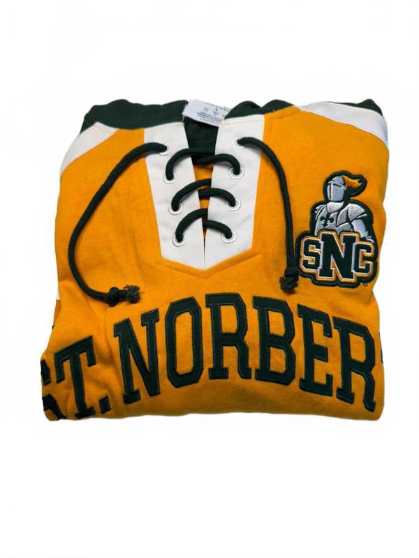 Vintage St. Norbert College Hockey Hoodie – Yellow Small