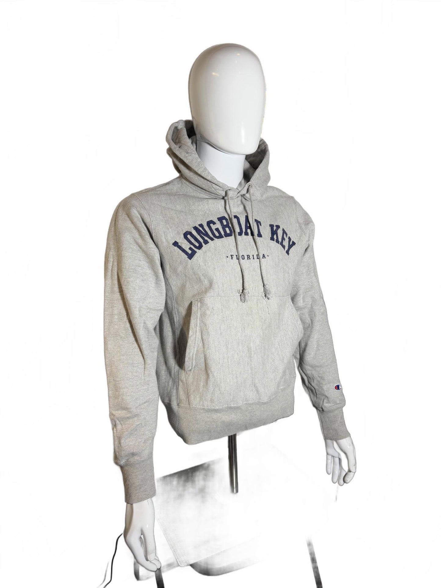Vintage Champion Longboat Key Hoodie Grey Large