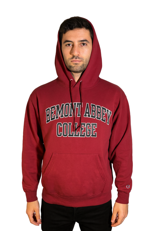 Vintage Belmont Abbey College Hoodie Red Large