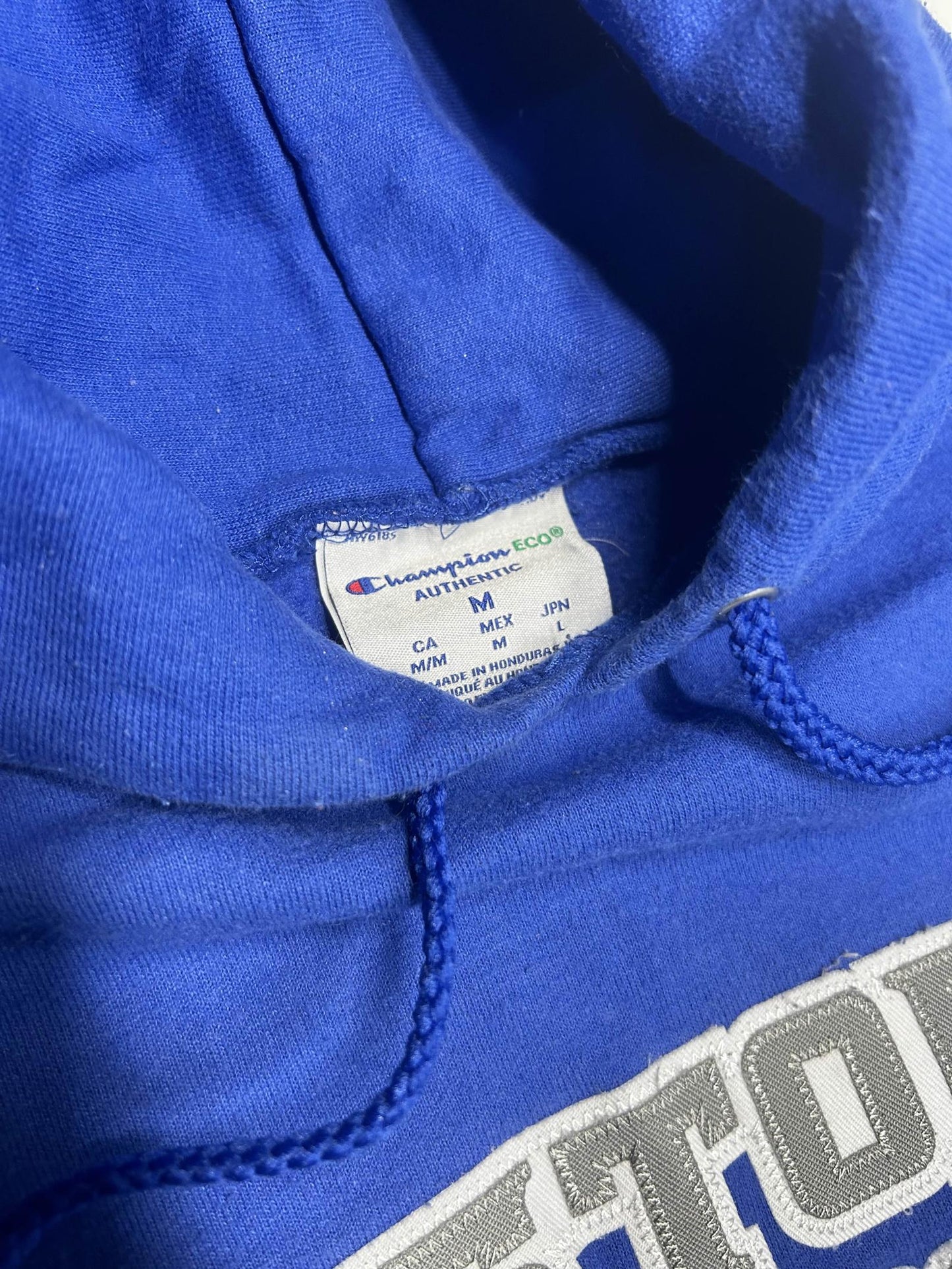 Vintage Champion Christopher Newport Hoodie M Blue