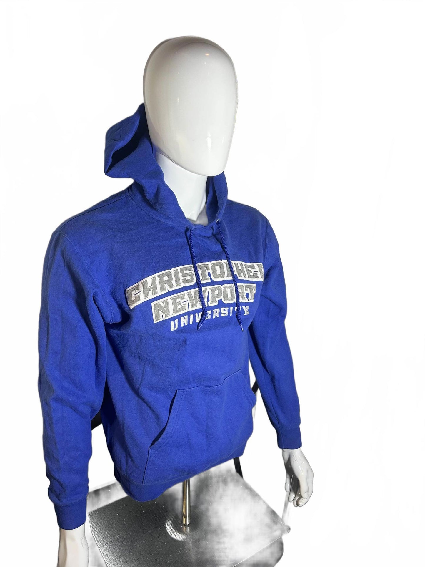 Vintage Champion Christopher Newport Hoodie M Blue