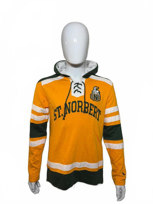 Vintage St. Norbert College Hockey Hoodie – Yellow Small