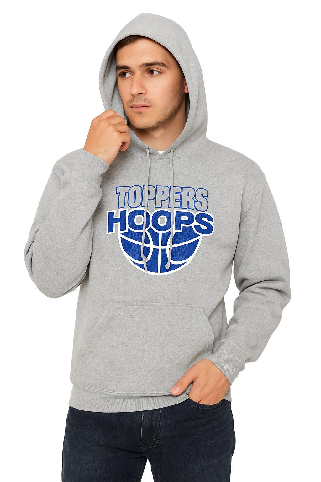 Vintage Toppers Hoops Hoodie Grey Medium