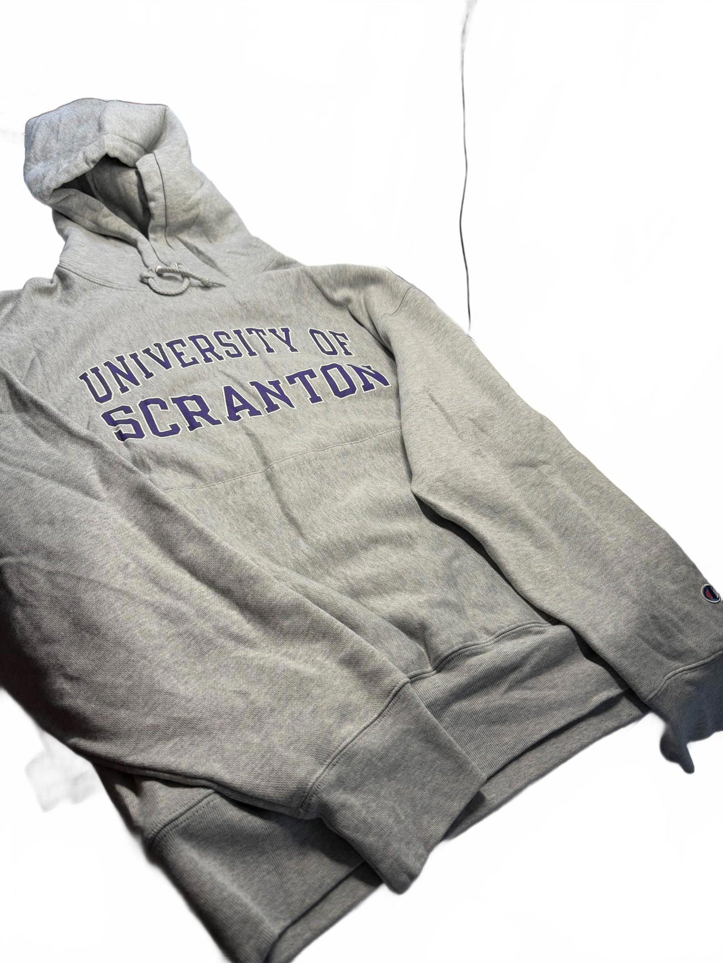 Vintage Champion Scranton University Hoodie Large - Grey