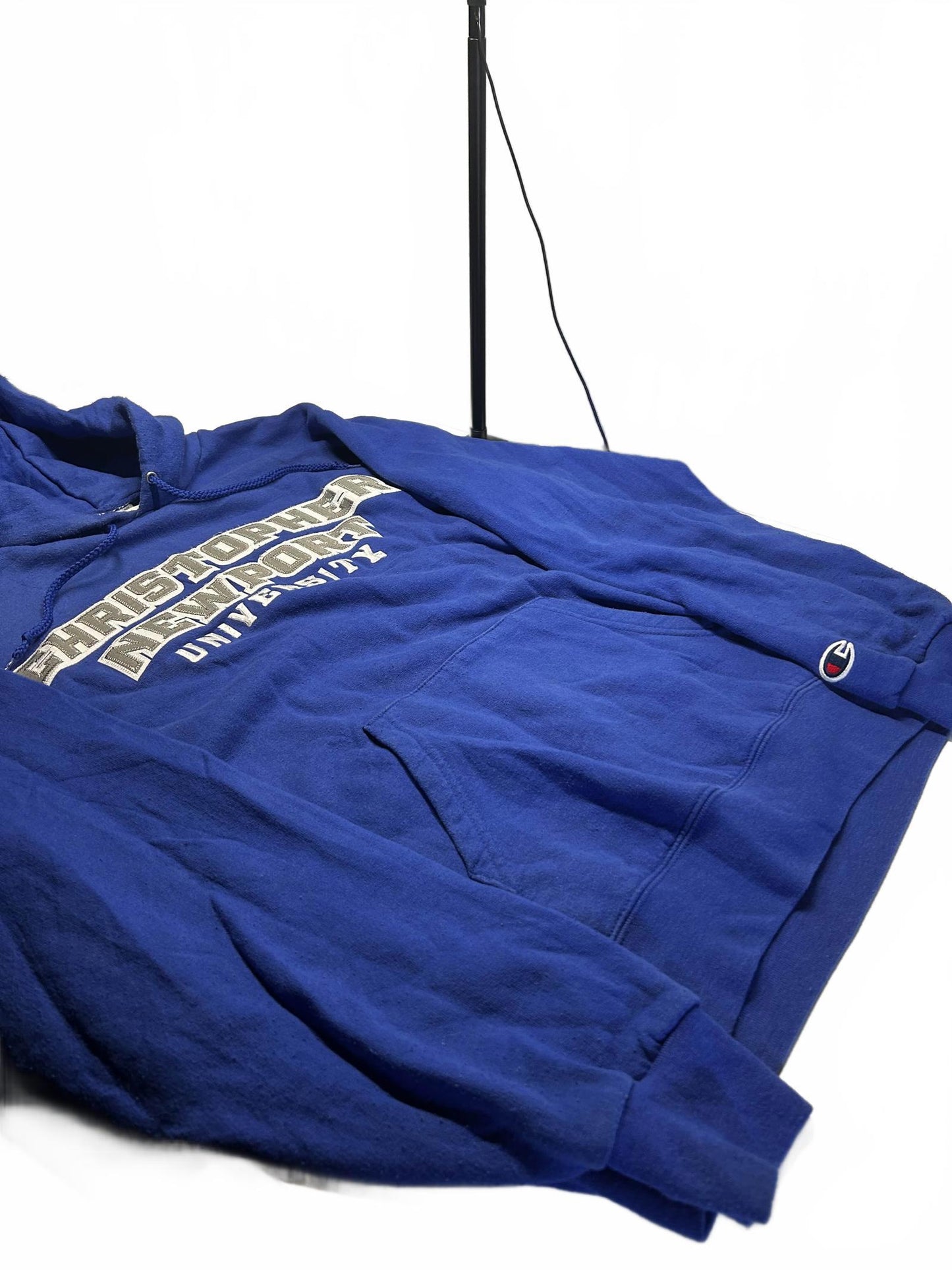 Vintage Champion Christopher Newport Hoodie M Blue