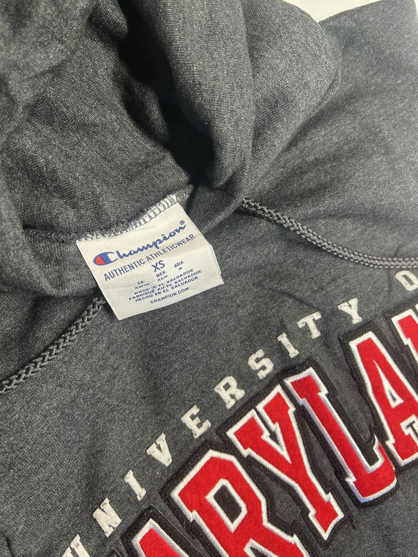 Vintage Champion University of Maryland Hoodie XS – Grey