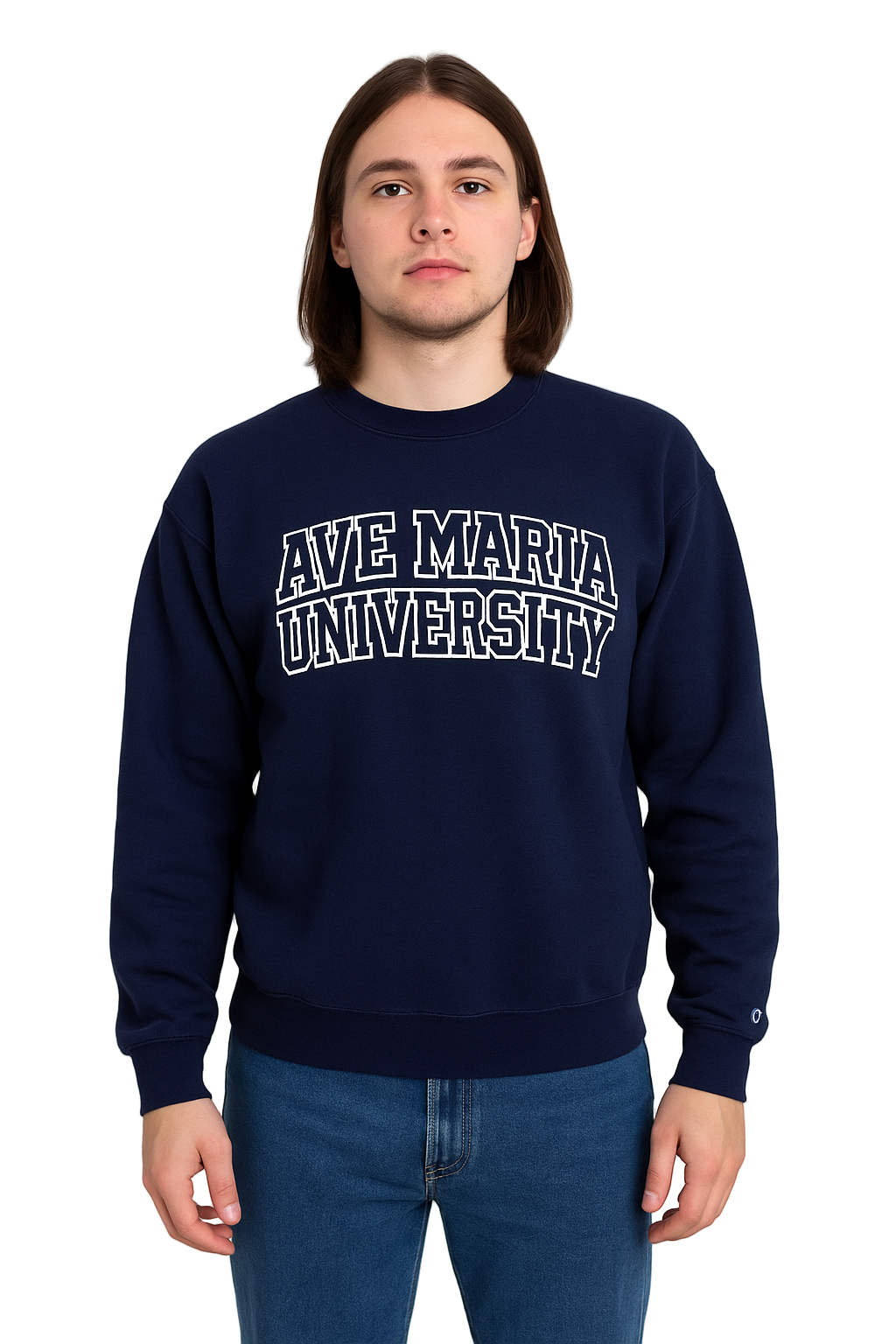 Vintage Ave Maria University Sweatshirt Navy Large