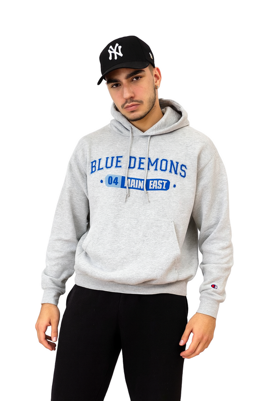Vintage Champion Blue Demons Hoodie – Grey Small