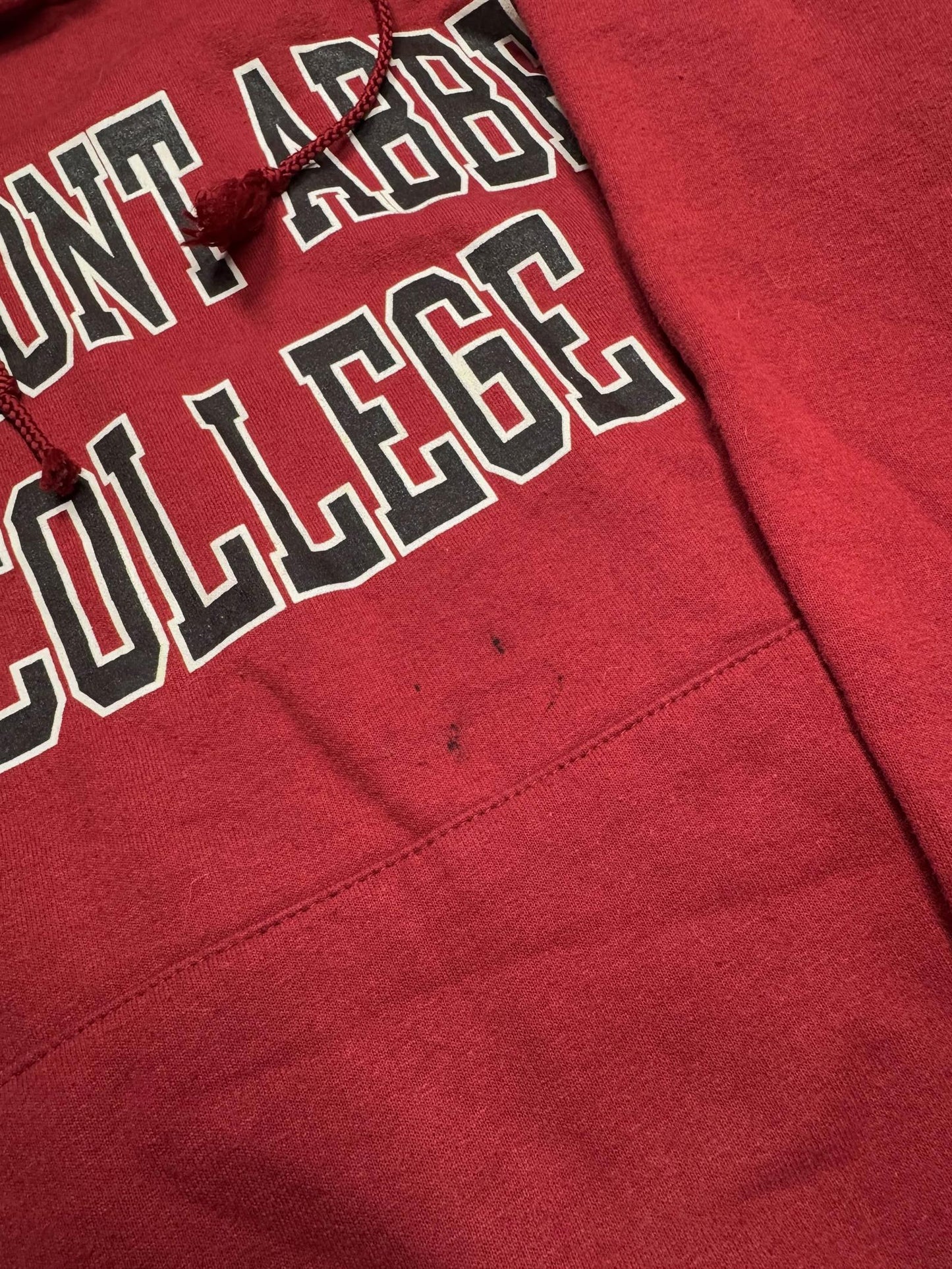 Vintage Belmont Abbey College Hoodie Red Large