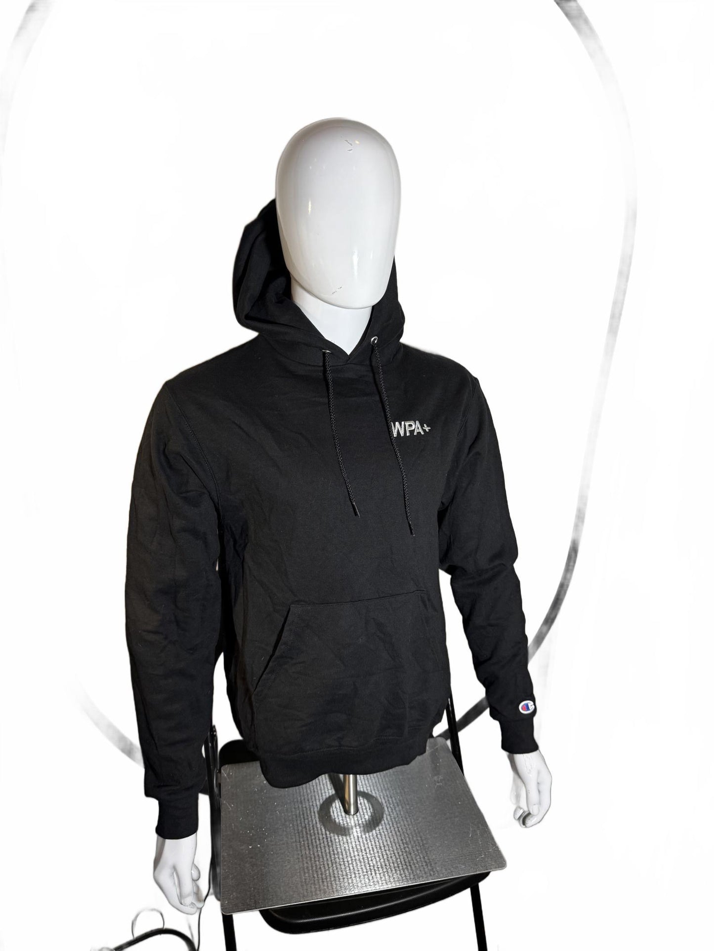 Vintage Champion WPA+ Black Hoodie Large