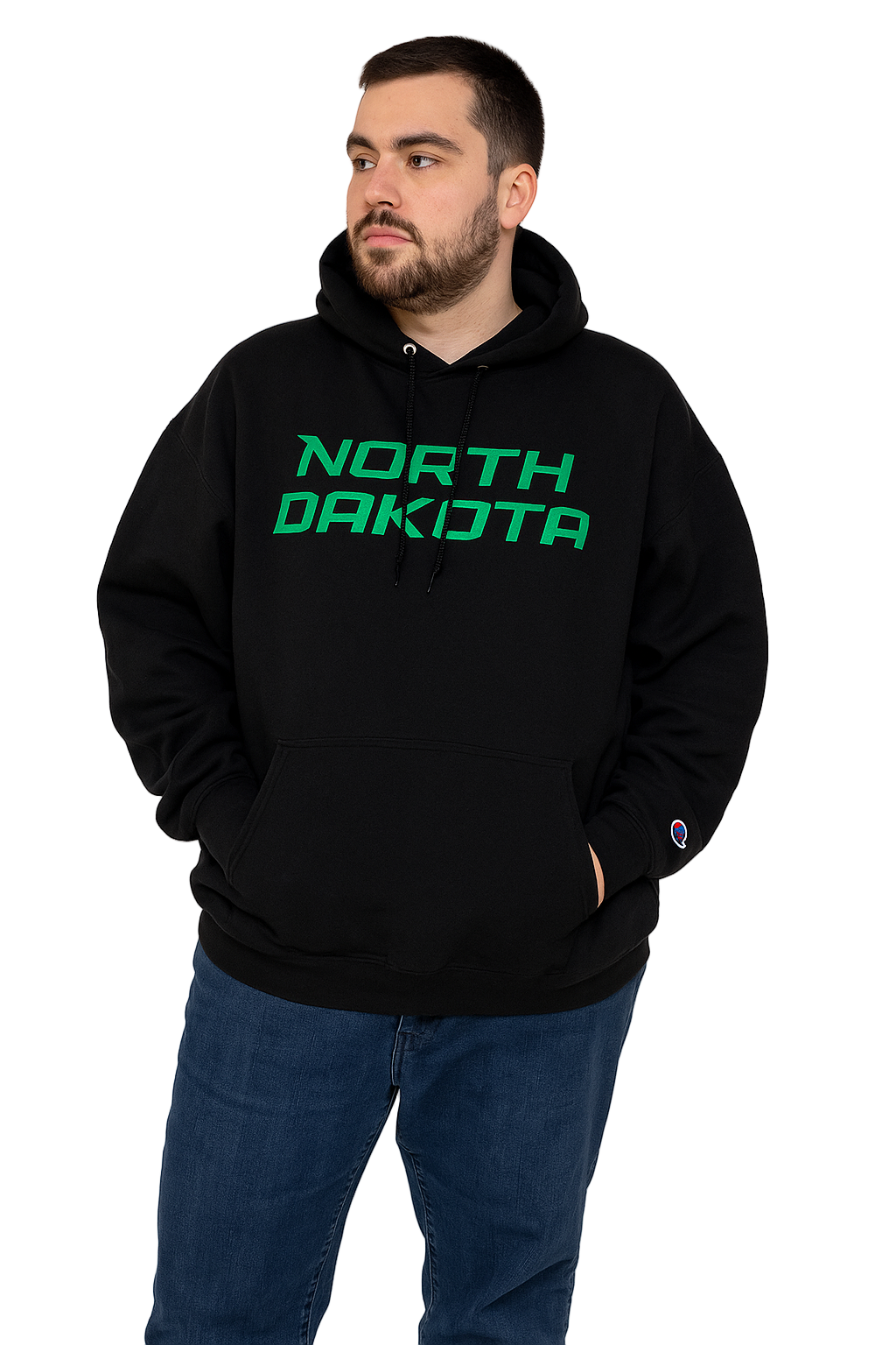 Vintage Champion North Dakota Hoodie – Black XXL