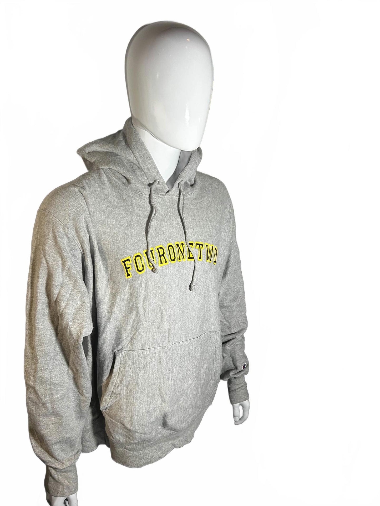 Vintage FourOneTwo Grey Hoodie Yellow Logo XL