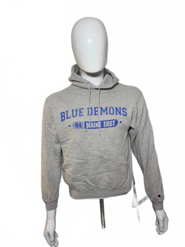 Vintage Champion Blue Demons Hoodie – Grey Small
