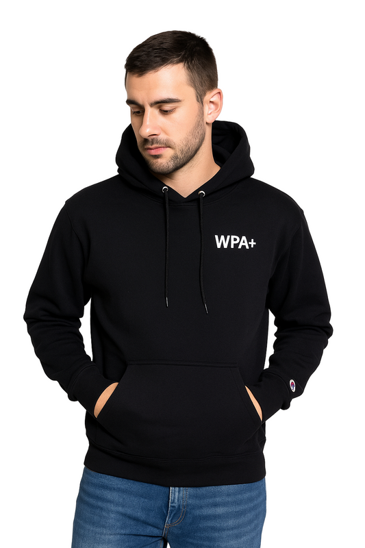 Vintage Champion WPA+ Black Hoodie Large