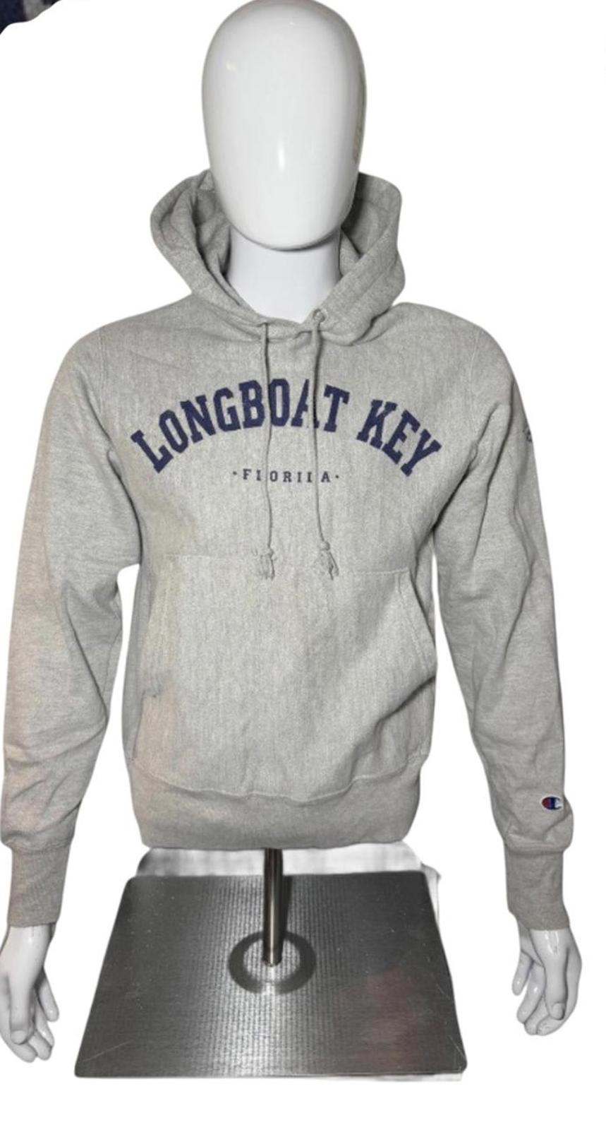 Vintage Champion Longboat Key Hoodie Grey Large