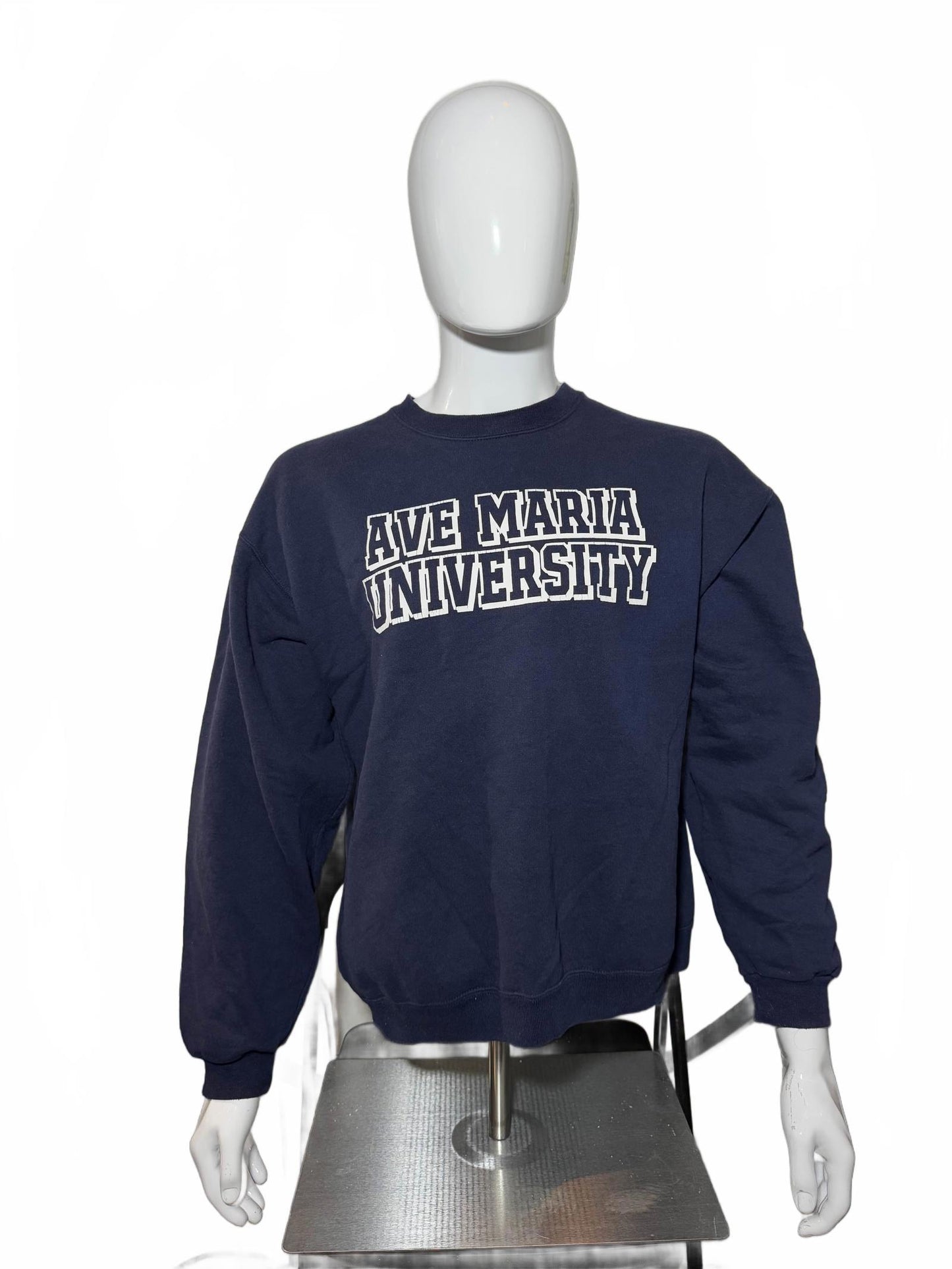 Vintage Ave Maria University Sweatshirt Navy Large