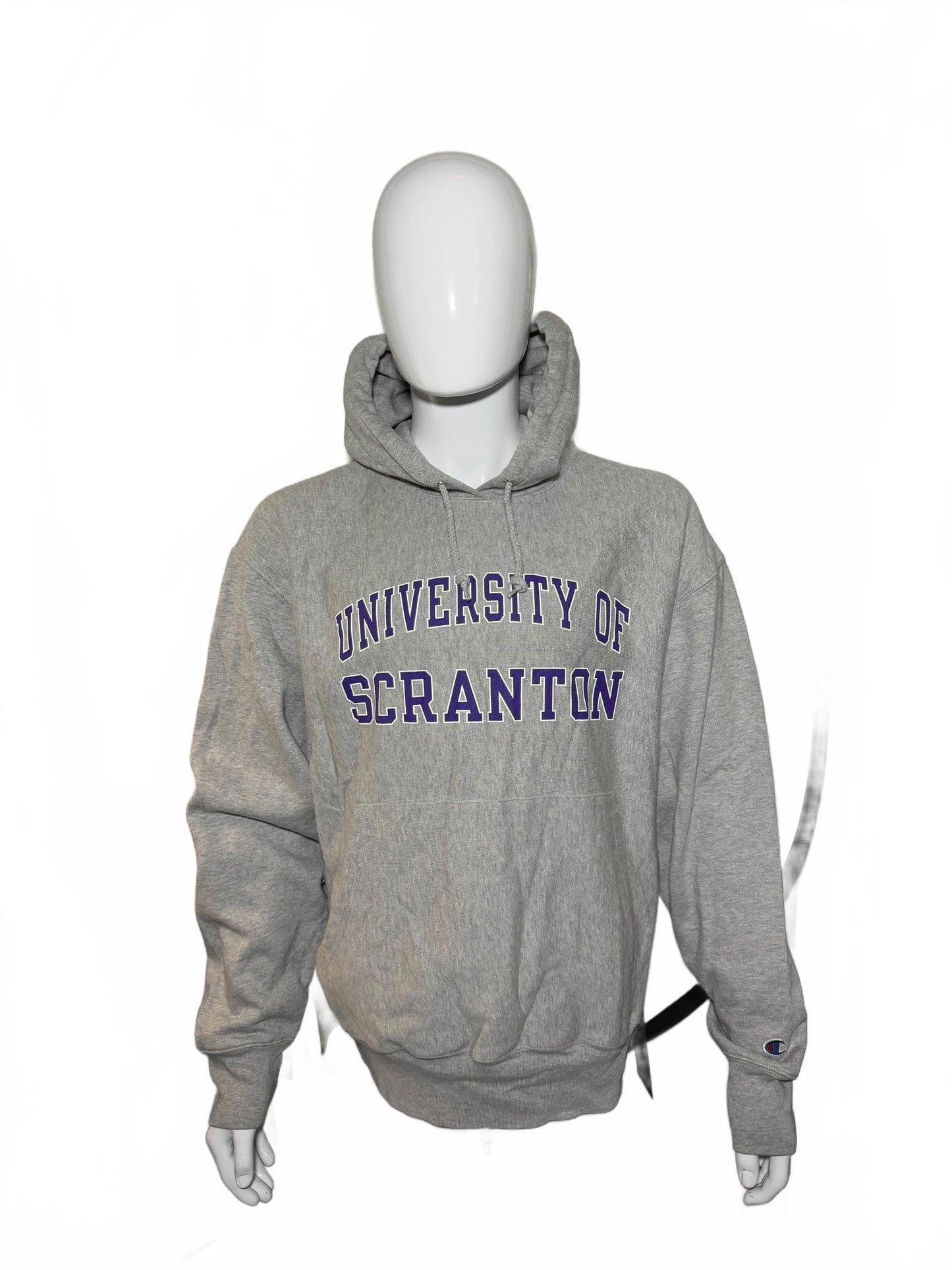 Vintage Champion Scranton University Hoodie Large - Grey