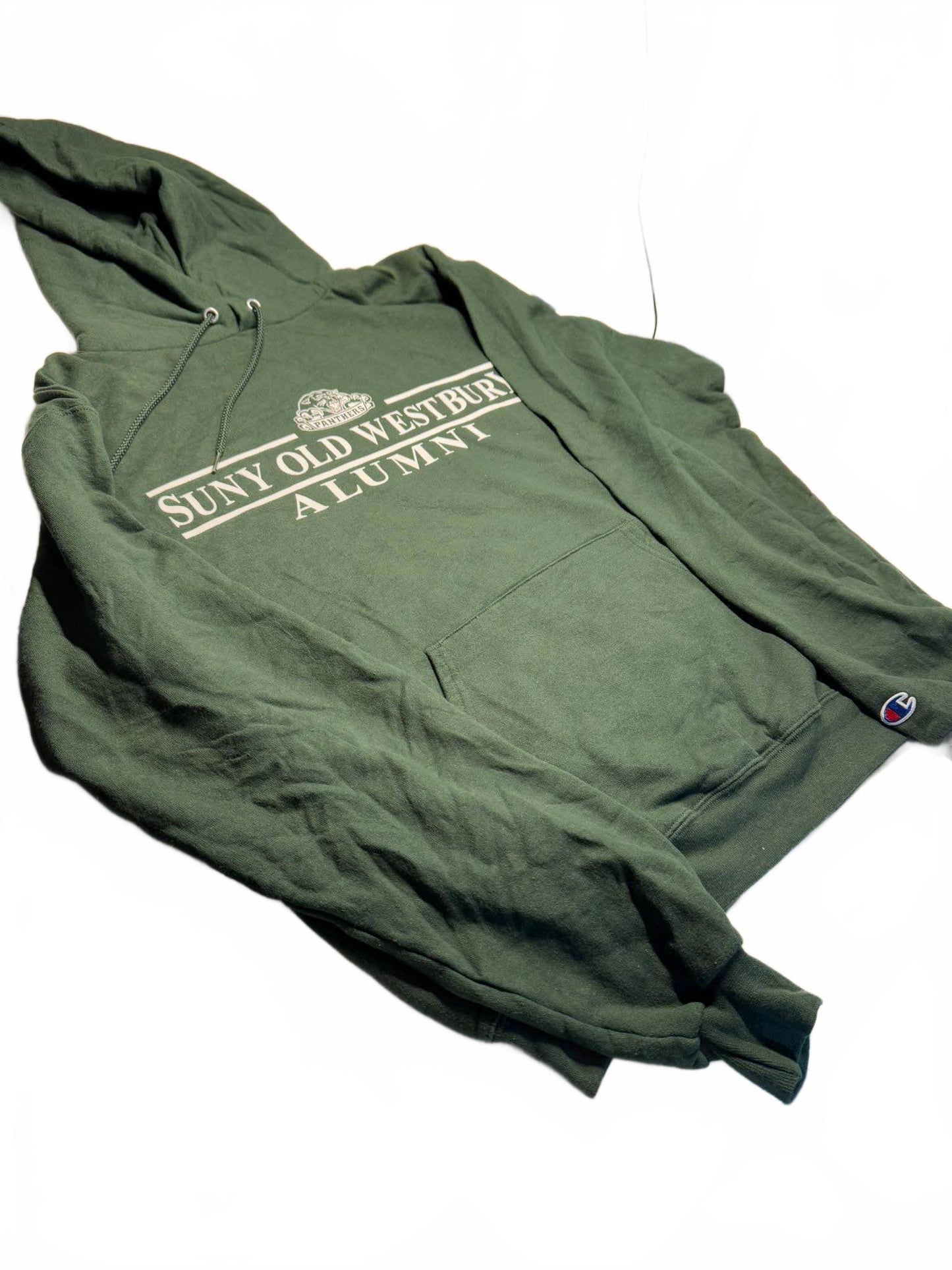Vintage Champion SUNY Old Westbury Hoodie M Green