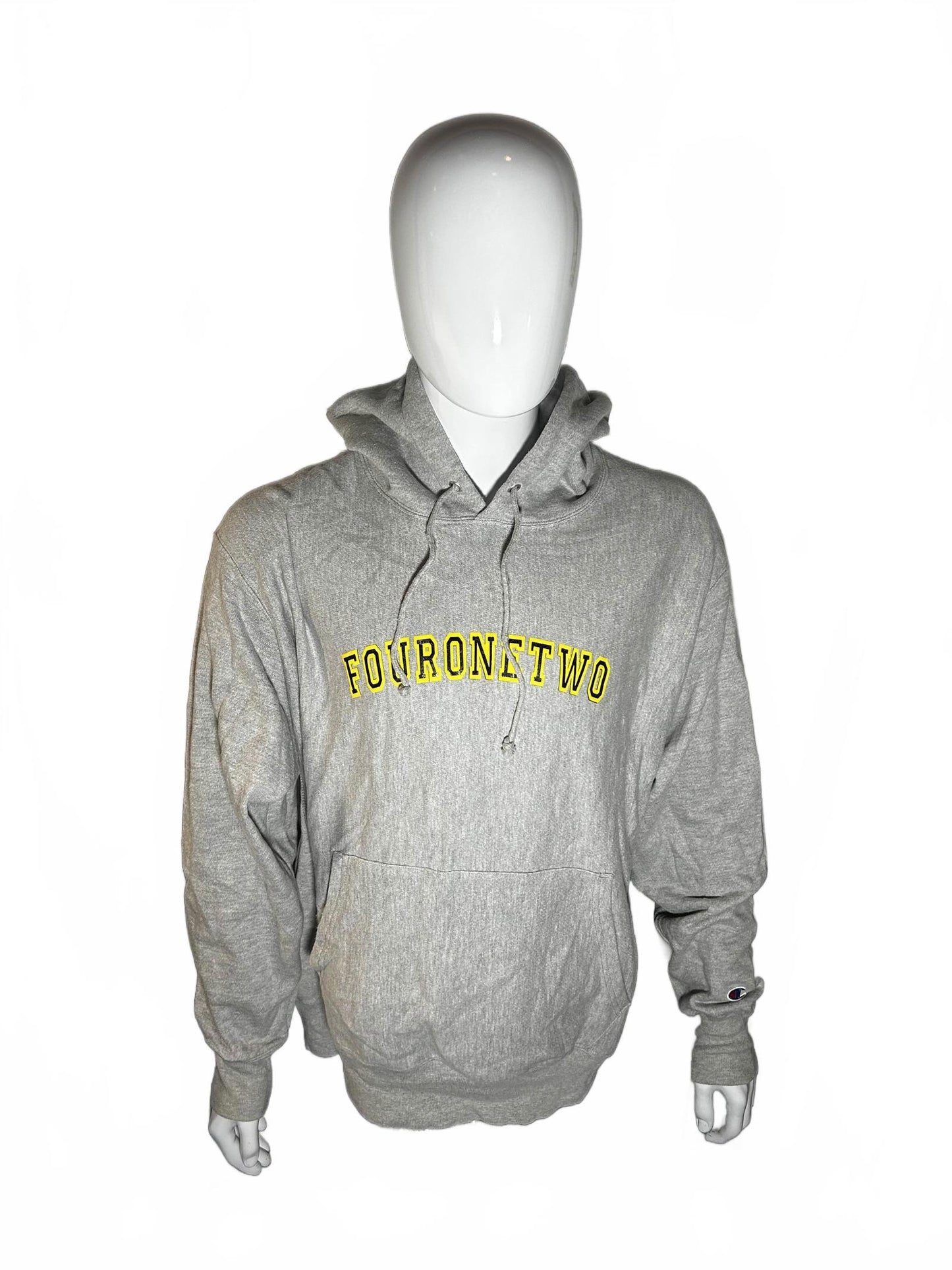 Vintage FourOneTwo Grey Hoodie Yellow Logo XL