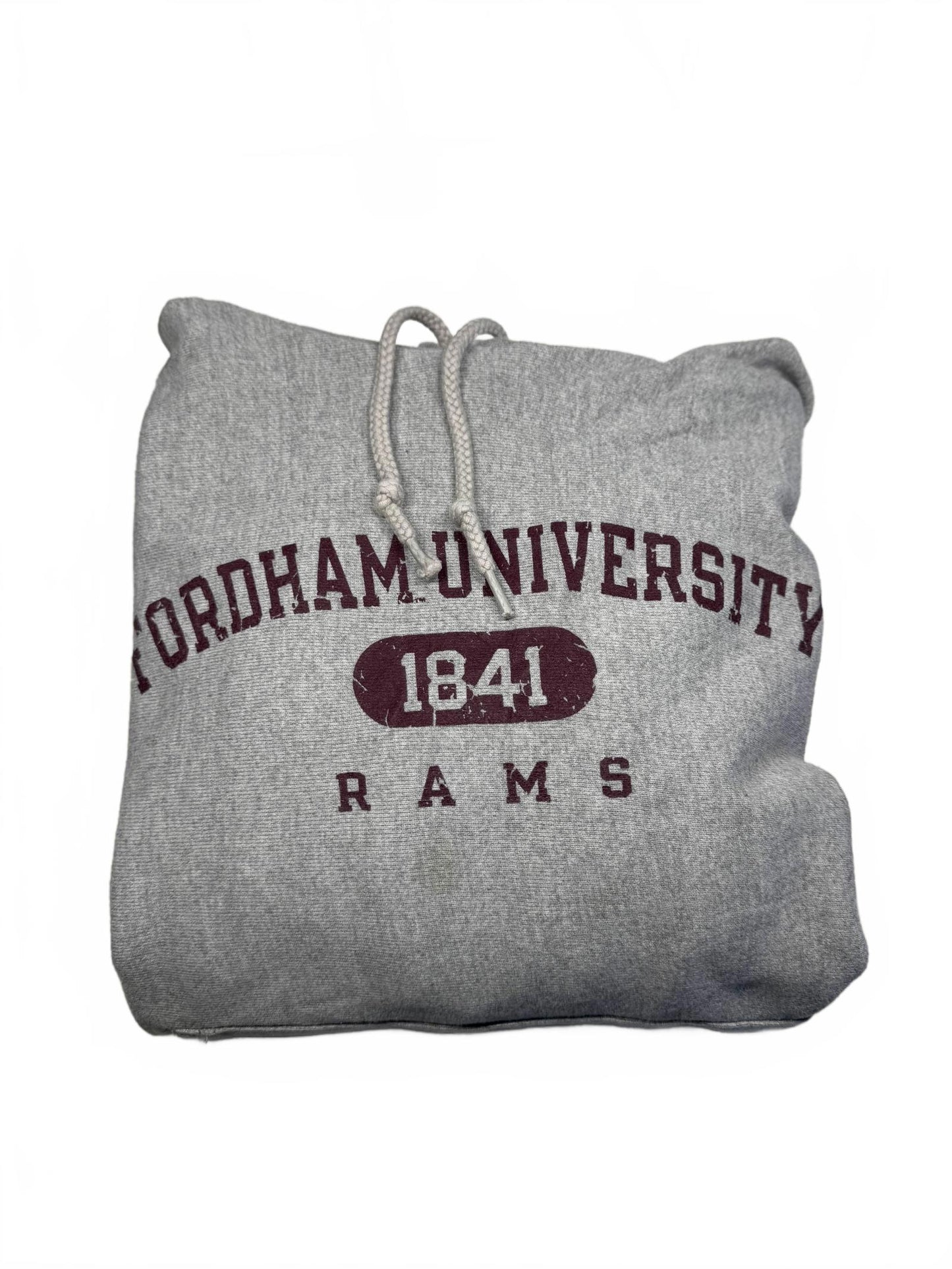 Vintage Fordham University Rams Hoodie Grey Medium
